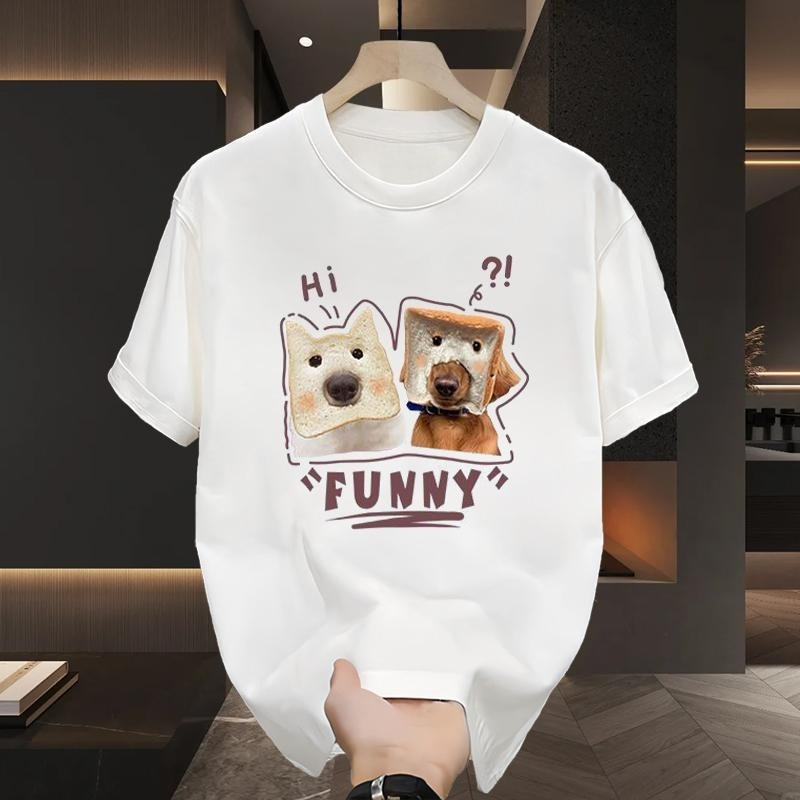 Streetwear Brand Drops - T-shirt in cotone con stampa cucciolo
