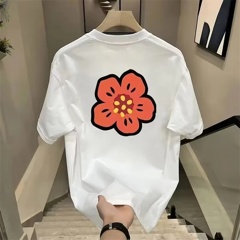 Streetwear Brand With Flowers - T-shirt con Motivo Floreale Cartoon 2026,