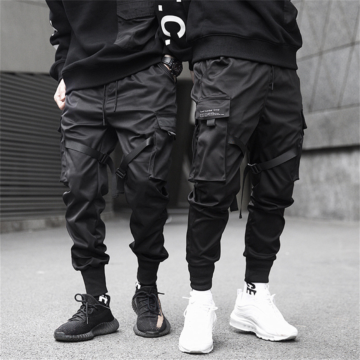 Streetwear Brand Marketing - Pantaloni cargo hip-hop neri Pantaloni estivi